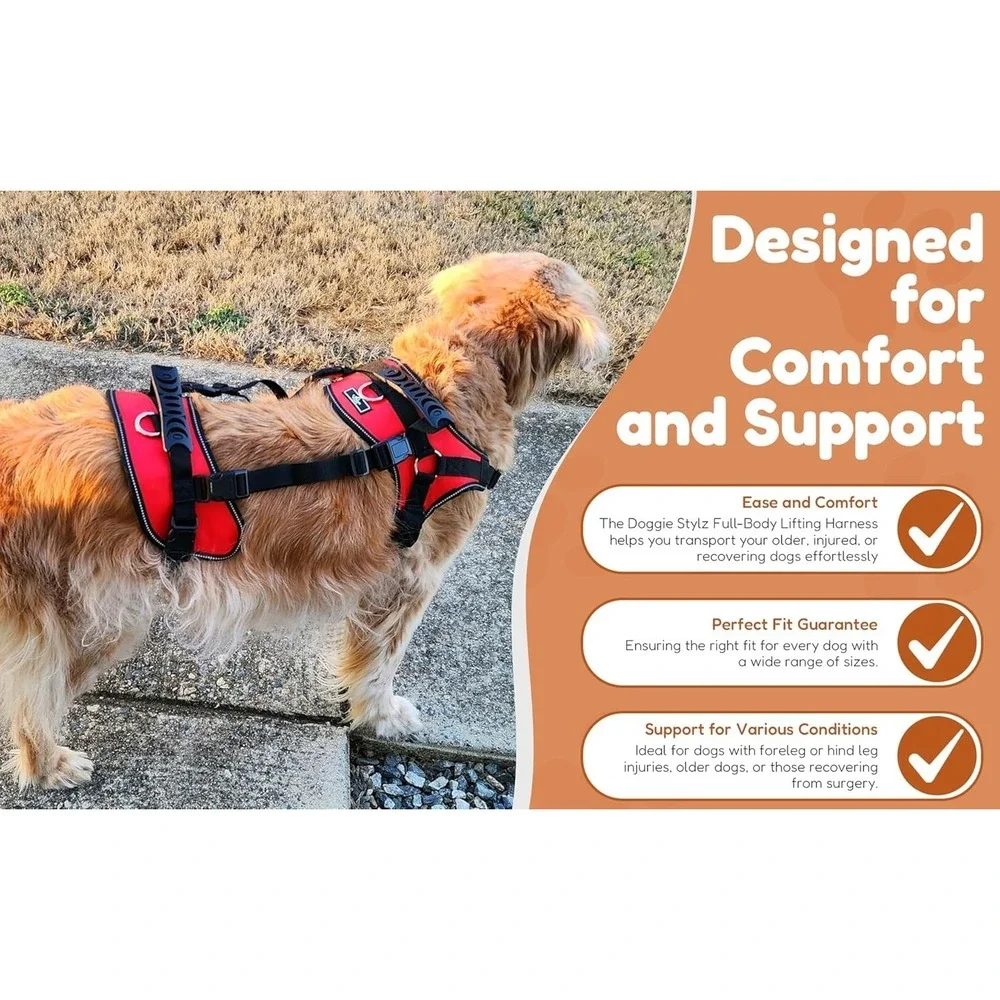 Size S‎ Doggie Stylz Full Body Lift Harness for Front & Rear Dog Support